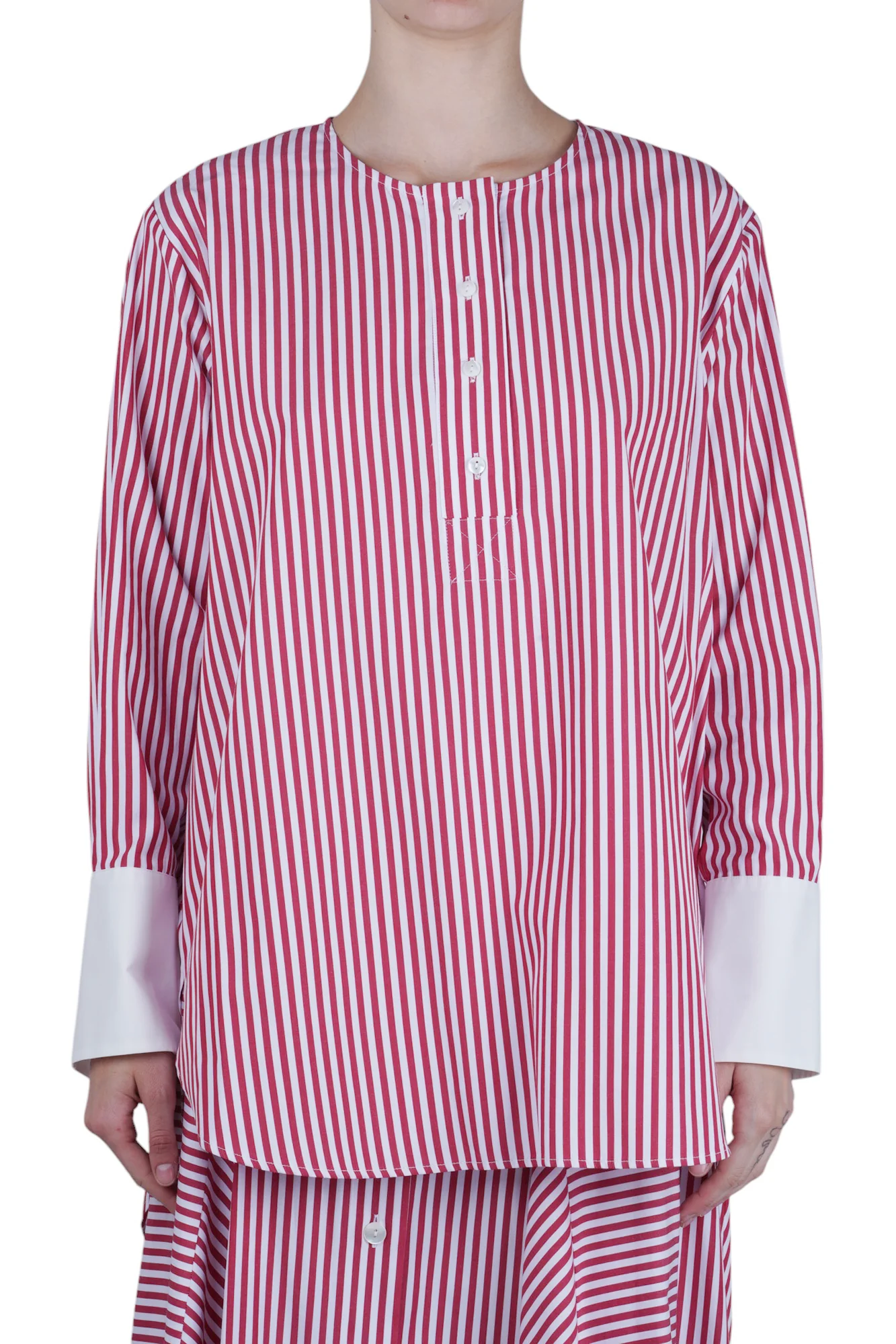 Solotre - Camicia - 470677 - Bianco/Rosso - Image 3