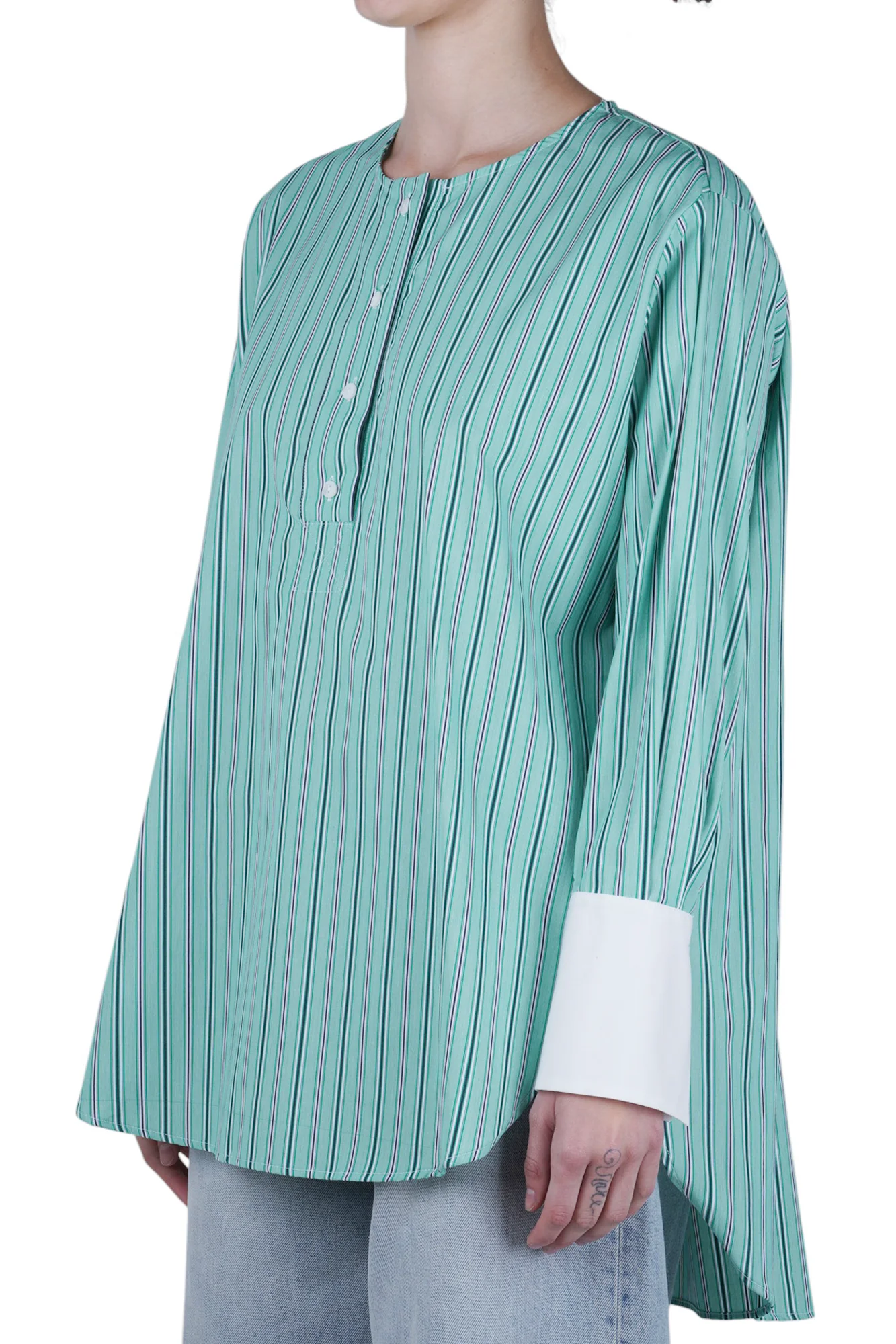 Solotre - Camicia - 470677 - Bianco/Verde - Image 4