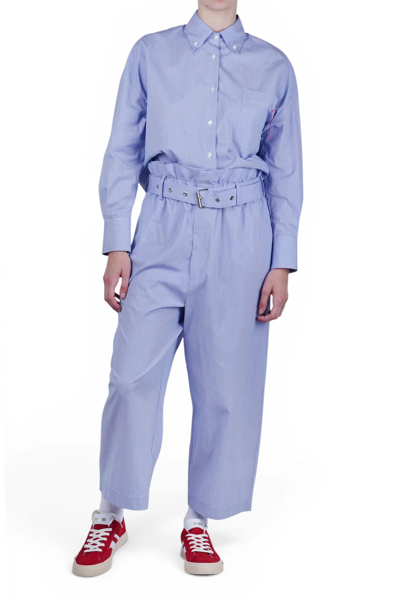 Solotre - Pantalone - 470676 - Bianco/Azzurro - Image 2