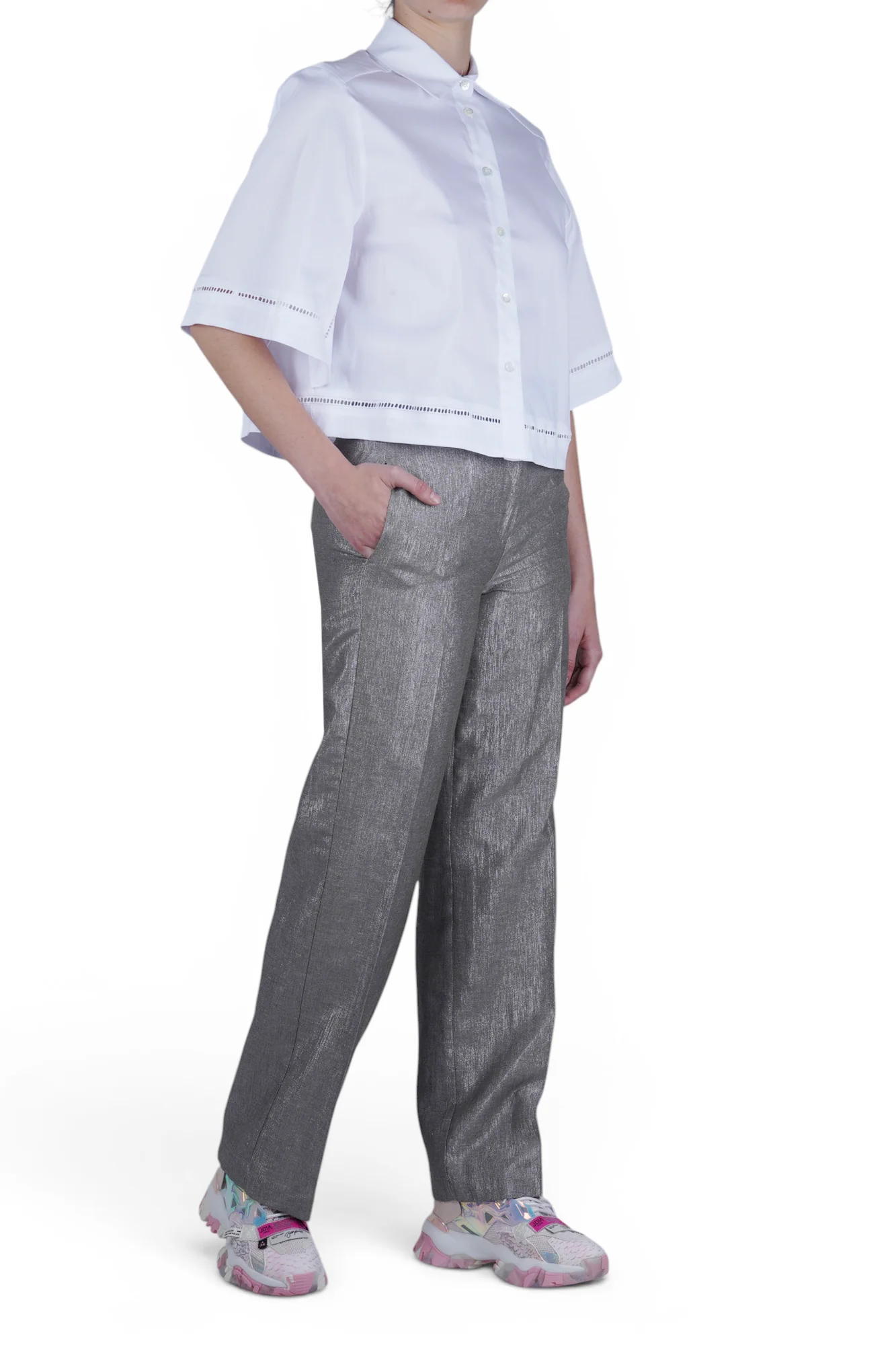 Solotre - Pantalone - 470696 - Argento - Image 2